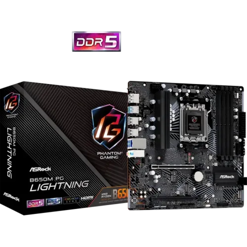 ASRock B650M PG Lightning DDR5 Micro ATX Motherboard
